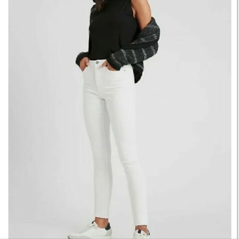 Banana Republic high rise skinny white jeans size 35 short NWT